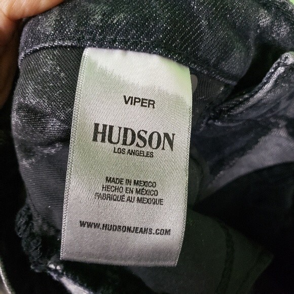 Hudson Black Mini Skirt Acid Silver Glitter Wash Size 25 - Picture 7 of 10